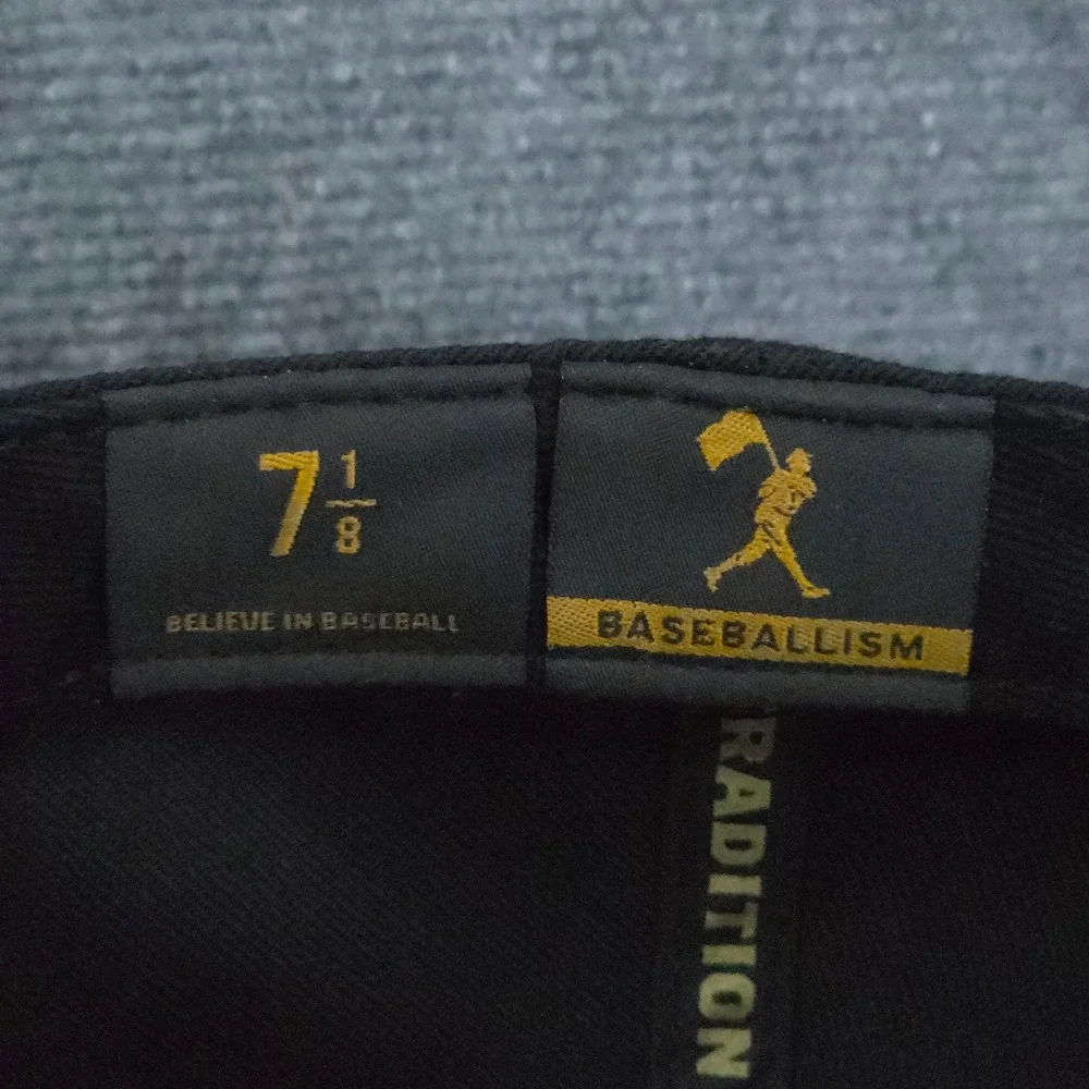 Baseballism Hat‎ Cap Fitted Mens 7 1/8 Black Tan MLB Baseball Jackie Robinson 42